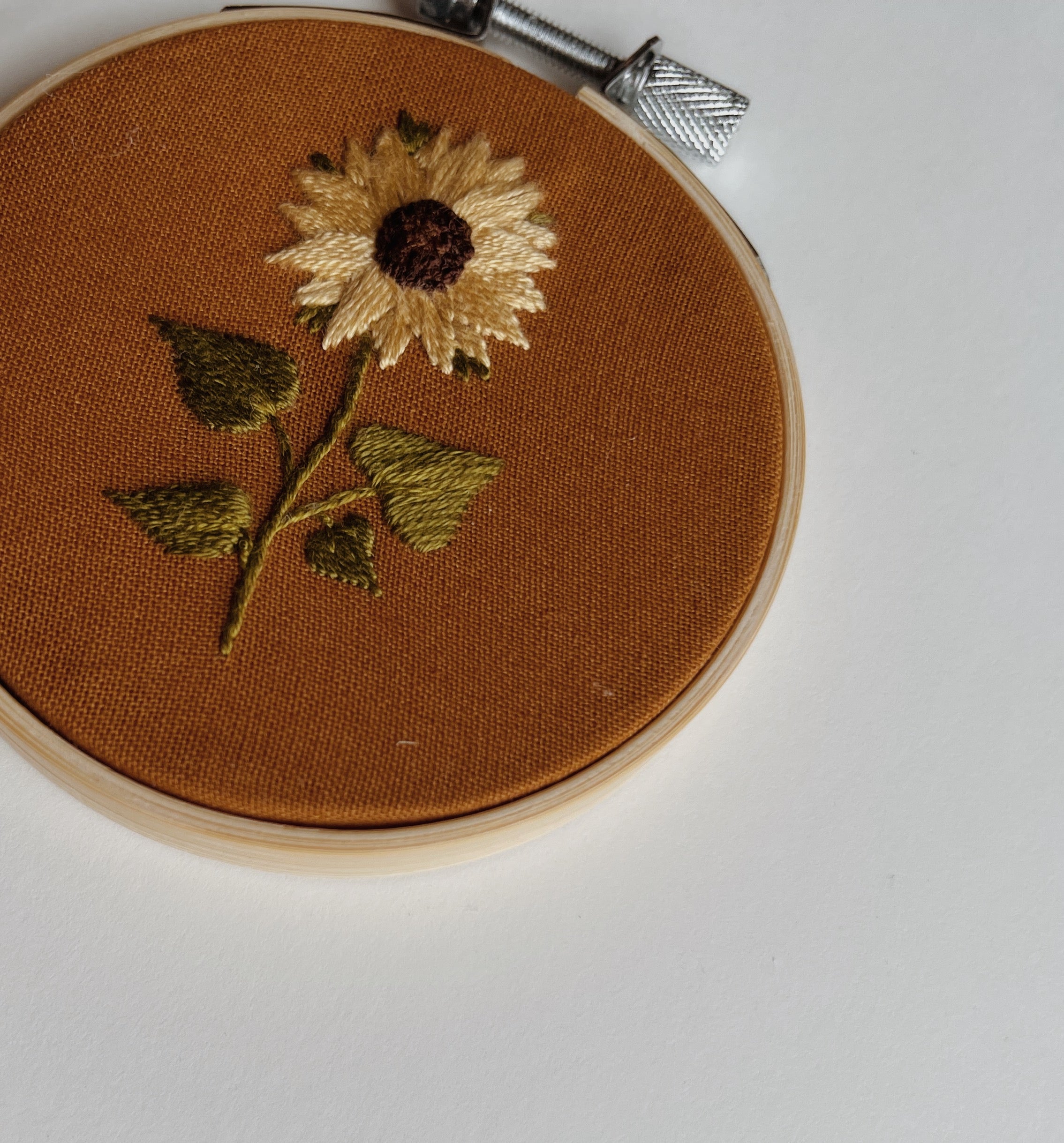 Mini Sunflower Embroidery Hoop
