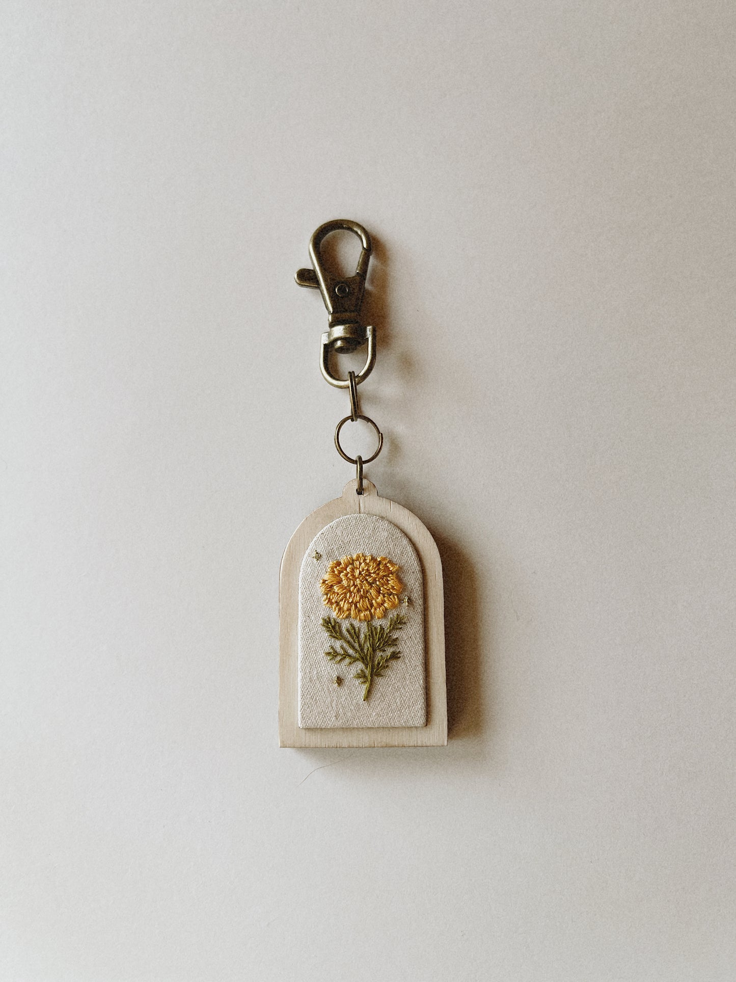 Marigold Embroidery Keychain