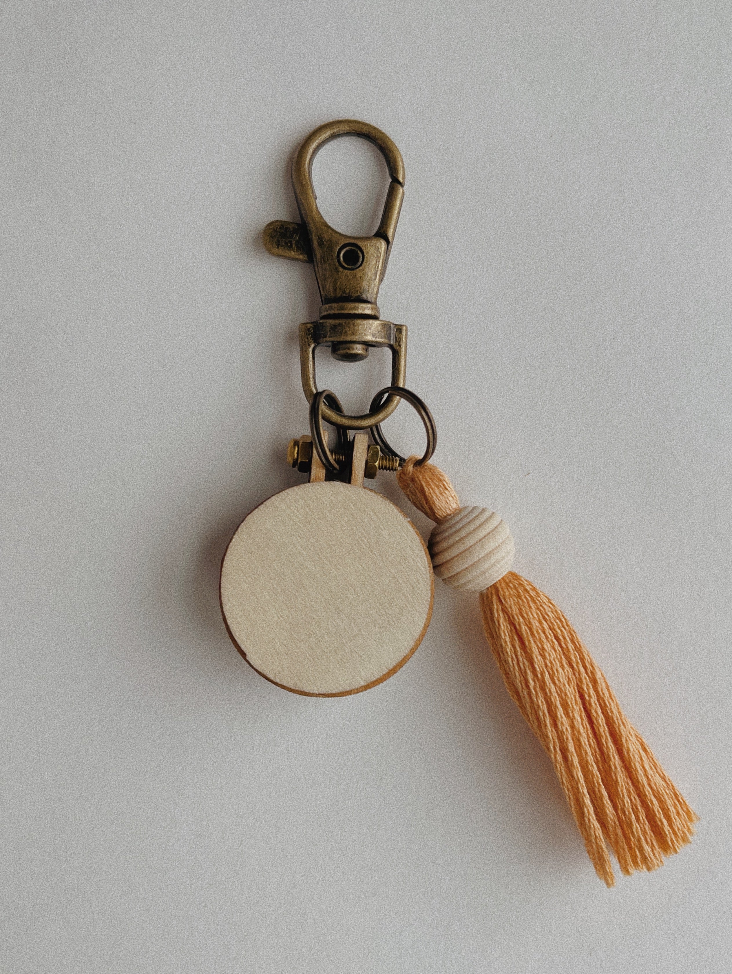 Mini Peach Embroidery Keychain