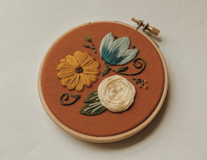 Embroidered Desert Floral Hoop