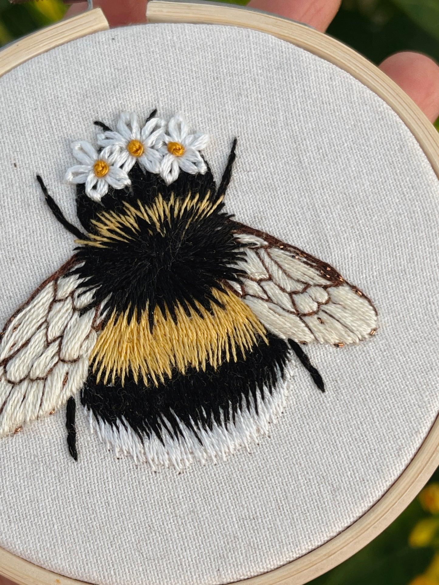 Bumble Bee Embroidery Hoop