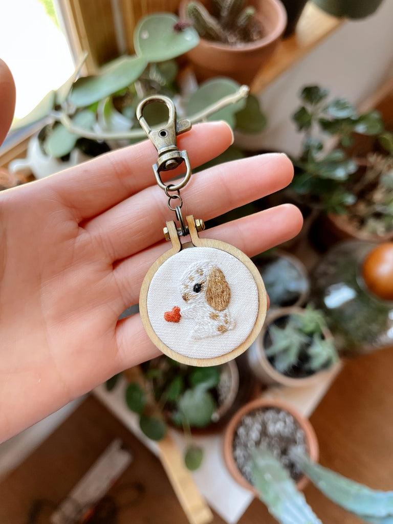 Bunny Embroidery Keychain