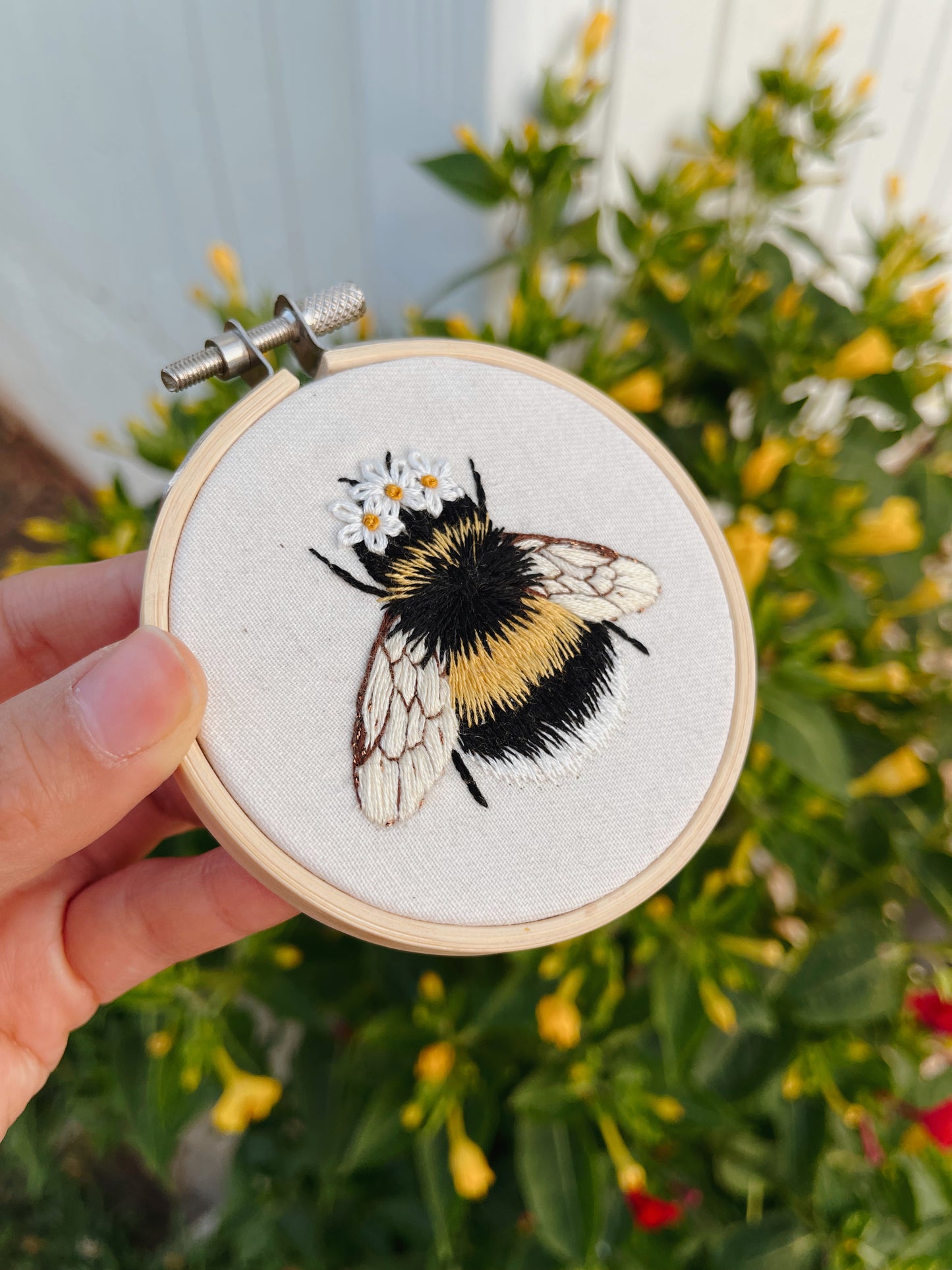 Bumble Bee Embroidery Hoop